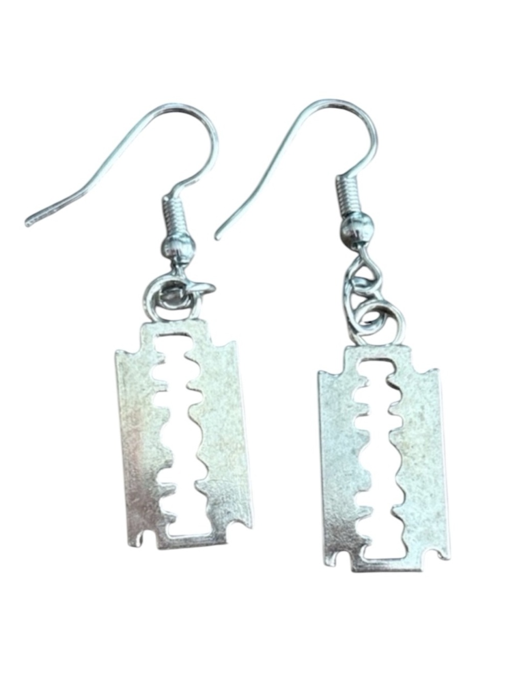 5/$10 Metallic Razor Blade Trendy Alt Dangle Earrings